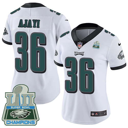 Nike Eagles #36 Jay Ajayi White Super Bowl LII Champions Women's Stitched NFL Vapor Untouchable Limited Jersey
